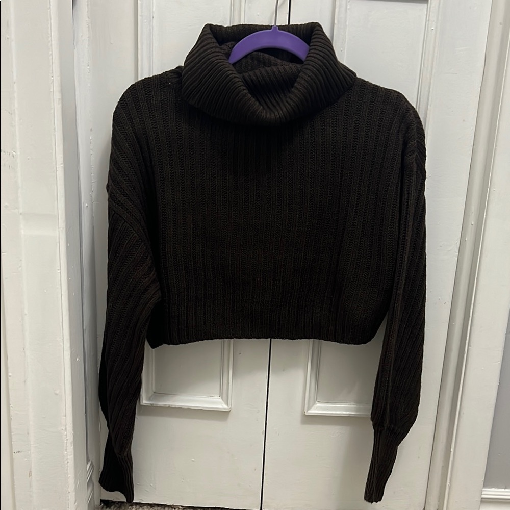 #031 NWT Cropped Cozy Brown Turtleneck Sweater
